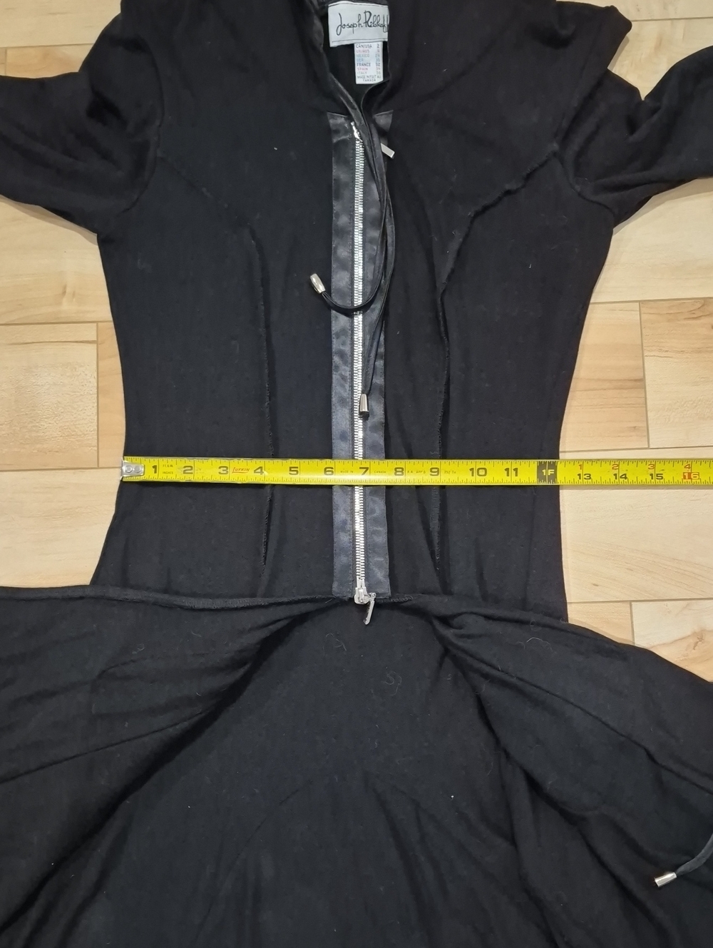 Joseph Ribkoff Women's Size 2 Black Hooded Zip-Front Shirt - Picture 5 of 6